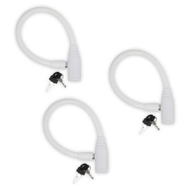 Urban August Child-Proof Refrigerator Lock for Kids & Adults - Lock for French Door Fridge and Cabinet (Small, White - 3 Pack Keyed Alike)