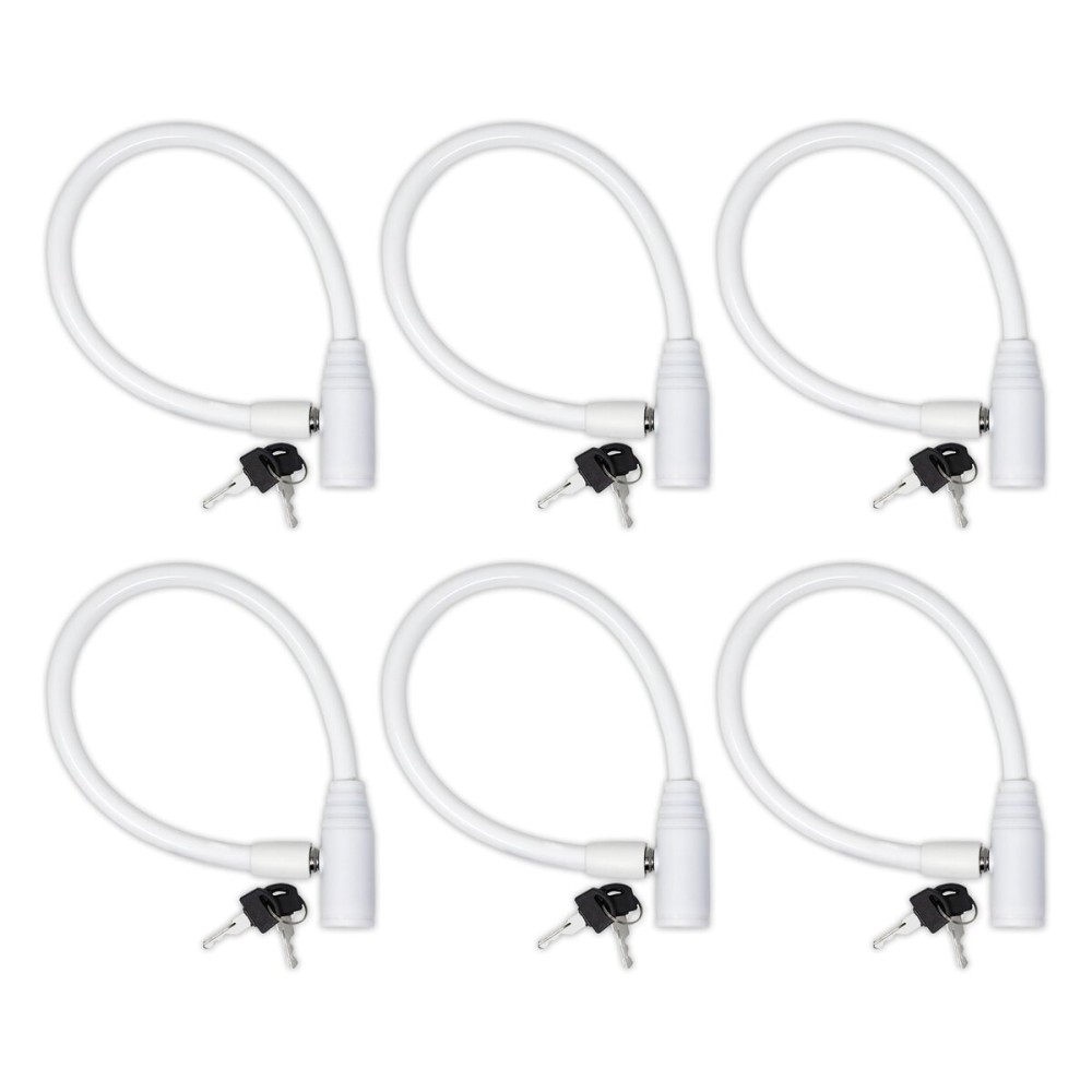 Urban August Child-Proof Refrigerator Lock for Kids & Adults - Lock for French Door Fridge and Cabinet (Regular, White, 6 Pack Keyed Alike)