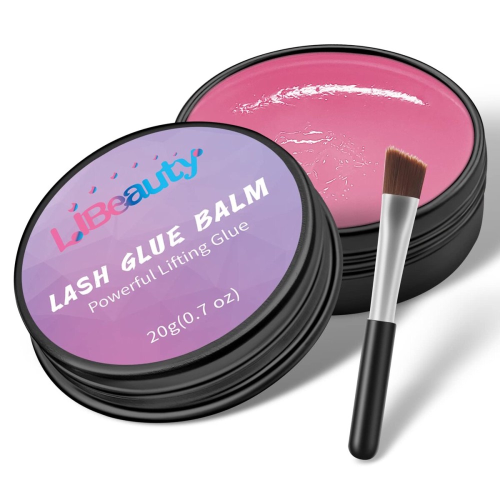 Libeauty Lash Glue Balm Lash Lift Adhesive 0.71Oz/20G Strong Sticky Fruit Flavor Eyelash & Eyebrow Perm Glue Balm for Long Lasting Individual Brow Lamination Gel