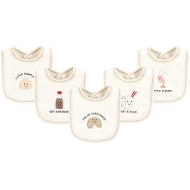 Touched by Nature Unisex Baby Organic Cotton Bibs, Fortune Cookie, One Size