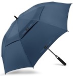 ZOMAKE Golf Umbrella Windproof, Extra Large Oversized Heavy Duty Double Canopy for Rain, Sports Games & Push Cart(51inch,Navy Blue)