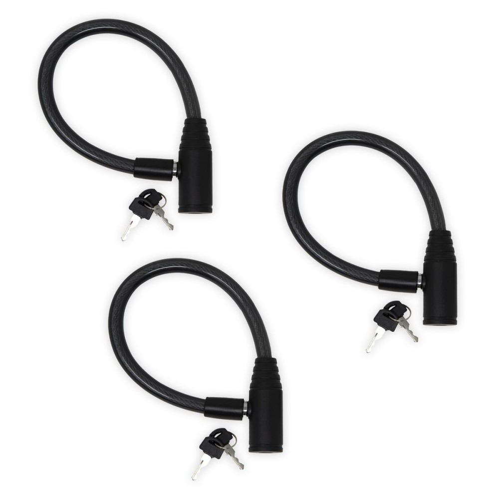 Urban August Child-Proof Refrigerator Lock for Kids & Adults - Lock for French Door Fridge and Cabinet (Small, Black, 3 Pack Keyed Alike)