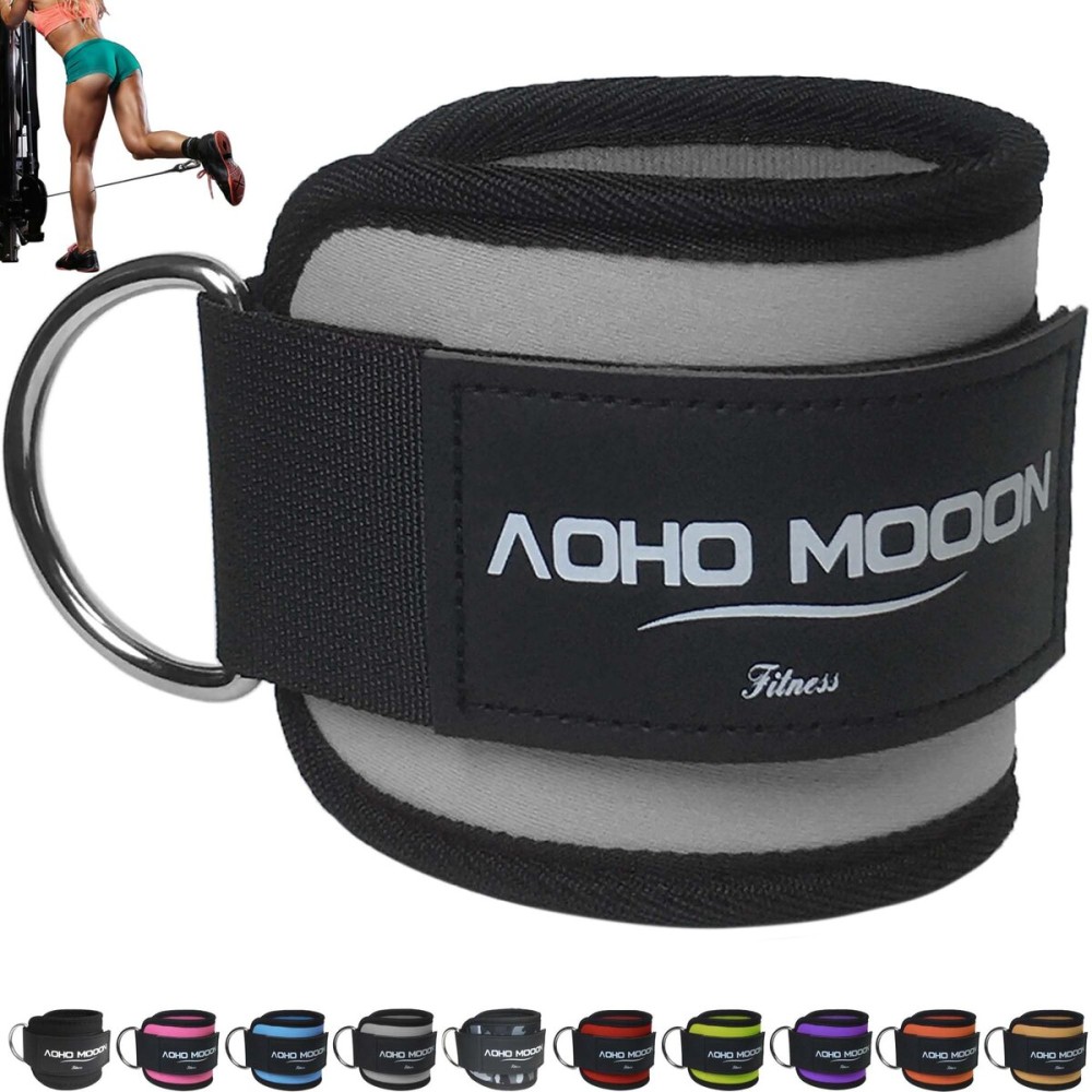 AOHO MOOON (Pair) Comfortable Adjustable Ankle Straps for Cable Machines Women, Gym Workout Leg Straps, Ankle Cuffs for Glute Workouts, Foot Straps for Kickback