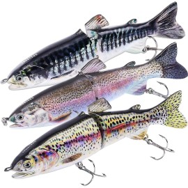 TRUSCEND Easy Catch Swimmax, Magic Noisy Turbulent Wiggling and Vibrating Actions for More Bites, Segmented Swimbait Jointed by Dyneema Strongest Fiber, Lifelike Fishing Lures for Relax Family Fishing