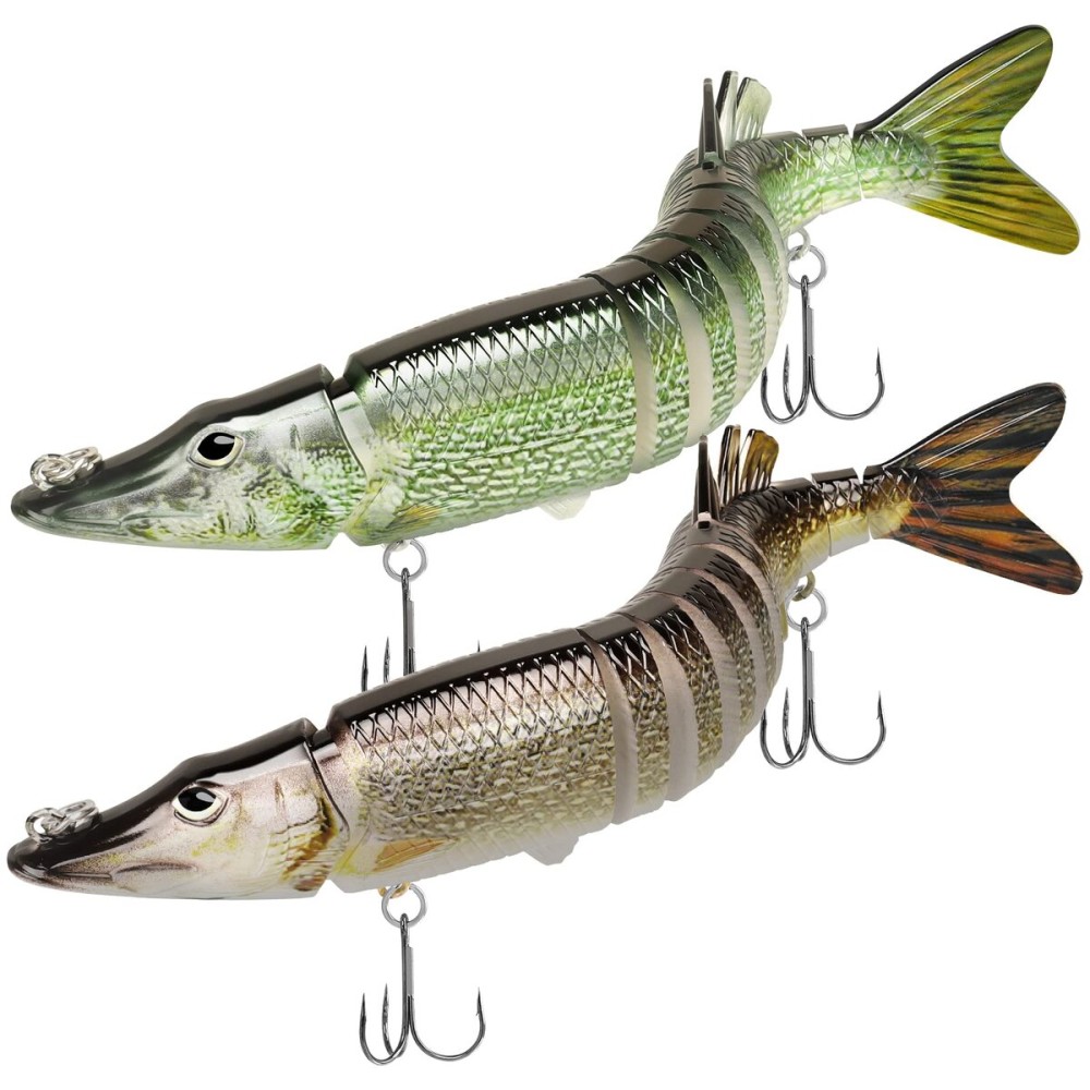 TRUSCEND Easy Catch Swimmax, Magic Noisy Turbulent Wiggling and Vibrating Actions for More Bites, Segmented Swimbait Jointed by Dyneema Strongest Fiber, Lifelike Fishing Lures for Relax Family Fishing