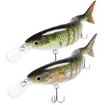 TRUSCEND Easy Catch Swimmax, Magic Noisy Turbulent Wiggling and Vibrating Actions for More Bites, Segmented Swimbait Jointed by Dyneema Strongest Fiber, Lifelike Fishing Lures for Relax Family Fishing