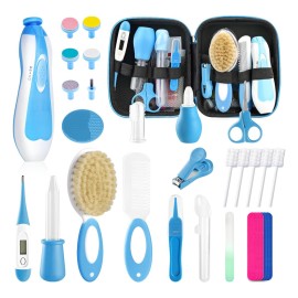 Baby Healthcare and Grooming Kit for Newborn Kids, 31PCS Upgraded Safety Baby Care Kit, Newborn Nursery Health Care Set, Baby Electric Nail Filer Kit, Infant Baby Care Products