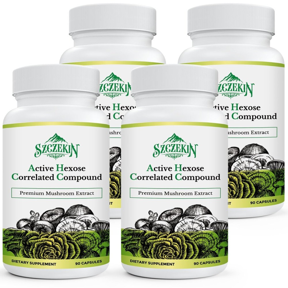 Active Hexose Correlated Compound 1500 mg Supplement, Natural 8 Mushroom Extract Supplement, Immune System, Liver Function, Natural Killer and T Cells Activity, 360 Veggie Capsules
