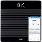 Vitafit Anti-Slip Smart Digital Bathroom Scale for Body Weight, High Accuracy Assured by Weighing Professional Since 2001, BMI with App,Black