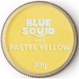 Blue Squid Face Paint Water Based Single Cake Professional Face Paint & Body Paint - Water Activated, Kids Adults Face Painting for Costume, Halloween Makeup, Cosplay - Pastel Yellow Face Paint 30g
