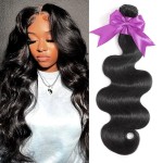 Body Wave Bundles 10A 1 Bundles Human Hair 100% Unprocessed Brazilian Virgin Raw Hair Bundles Extensions Double Weft Curly Weave Bundles Human Hair Natural Color Deals Full And Thick 26 Inch