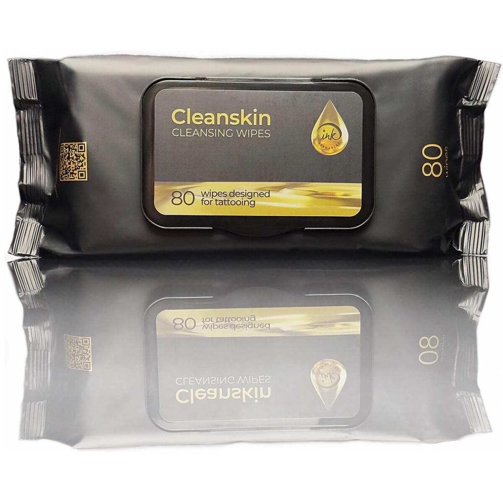 CleanSkin Cleansing Green Soap Tattoo Wipes All in One Solution Tattoo Wipes for during Tattooing | Tattoo Aftercare | Green Soap for Tattooing