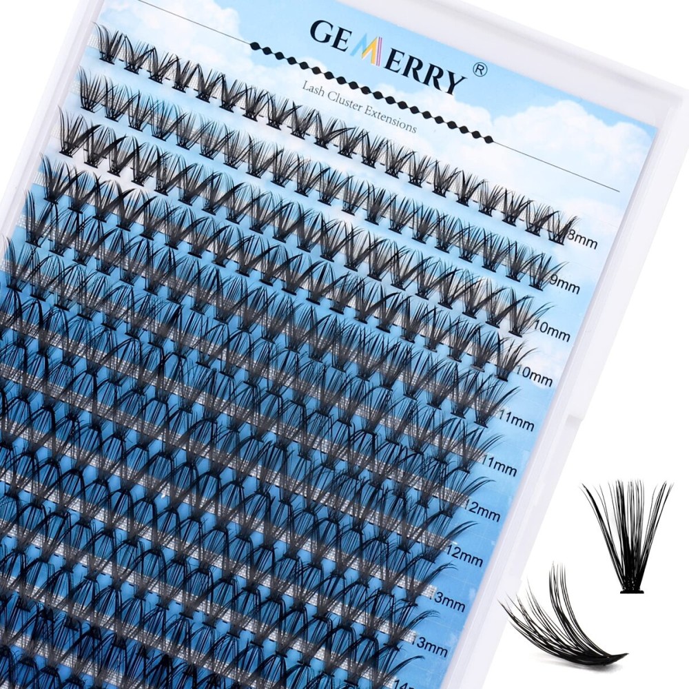 Individual Lashes GEMERRY 280pcs Large Tray 0.07mm Lash Clusters 30D 8-16 MIX D Curl Cluster Lashes Soft &Natural Individual Lashes Cluster Reusable DIY Eyelash Extensions