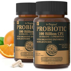 Probiotics with Prebiotics for Men and Women - 35 Strains Probiotic 100 Billion CFU for Gut & Digestive Health, Vegan Acidophilus Probiotics Supplement, Non-GMO Raw Probiotic 120 Caps