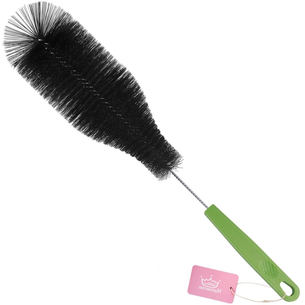 Long Bottle Brush, 15.64 in Bendable Cleaner Brushes for Cleaning Neck Beer Bottles, Wine, Baby Bottles, Water Bottles, Tumblers, Flask, Bird Feeder, Vase, Pipes and Brewing Supplies Black/1Pack