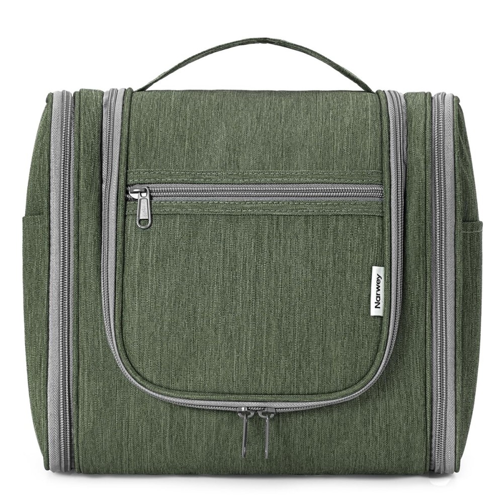 Narwey Hanging Toiletry Bag for Women Travel Makeup Bag Organizer Toiletries Bag Men for Cosmetics Essentials Accessories (Large, Army Green)