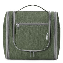 Narwey Hanging Toiletry Bag for Women Travel Makeup Bag Organizer Toiletries Bag Men for Cosmetics Essentials Accessories (Large, Army Green)