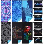 6 Pack Lightweight Thin Beach Towel Oversized 71x32 Big Extra Large Microfiber Sand Free Towels for Adult Quick Dry Travel Camping Beach Accessories Gift Sea Turtle Tie Dye Mandala Elephant Skull