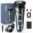 LOBINH Electric Razor for Men, 3D Rechargeable Waterproof IPX7 Electric Shaver for Men Wet & Dry, Cordless Rotary Razor with Beard Pop-up Trimmer, 1 Hour Fast Charging, 4D Floating Head