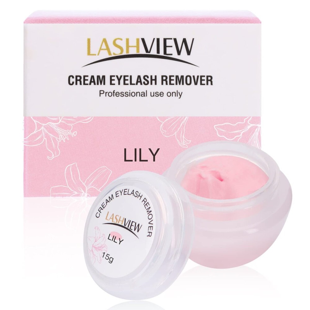LASHVIEW Eyelash Extension Remover Cream, Special Lily Flavor Cream, Professional Eyelash Extensions Remover for Salon(Lily 0.51fl.oz/15ml)