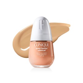 Clinique Even Better Clinical Serum Liquid Foundation SPF 25 With Vitamin C, Salicylic Acid + Hyaluronic Acid For Combination to Oily Skin Types | Full Coverage + Matte Finish, Honey, 1 Fl Oz