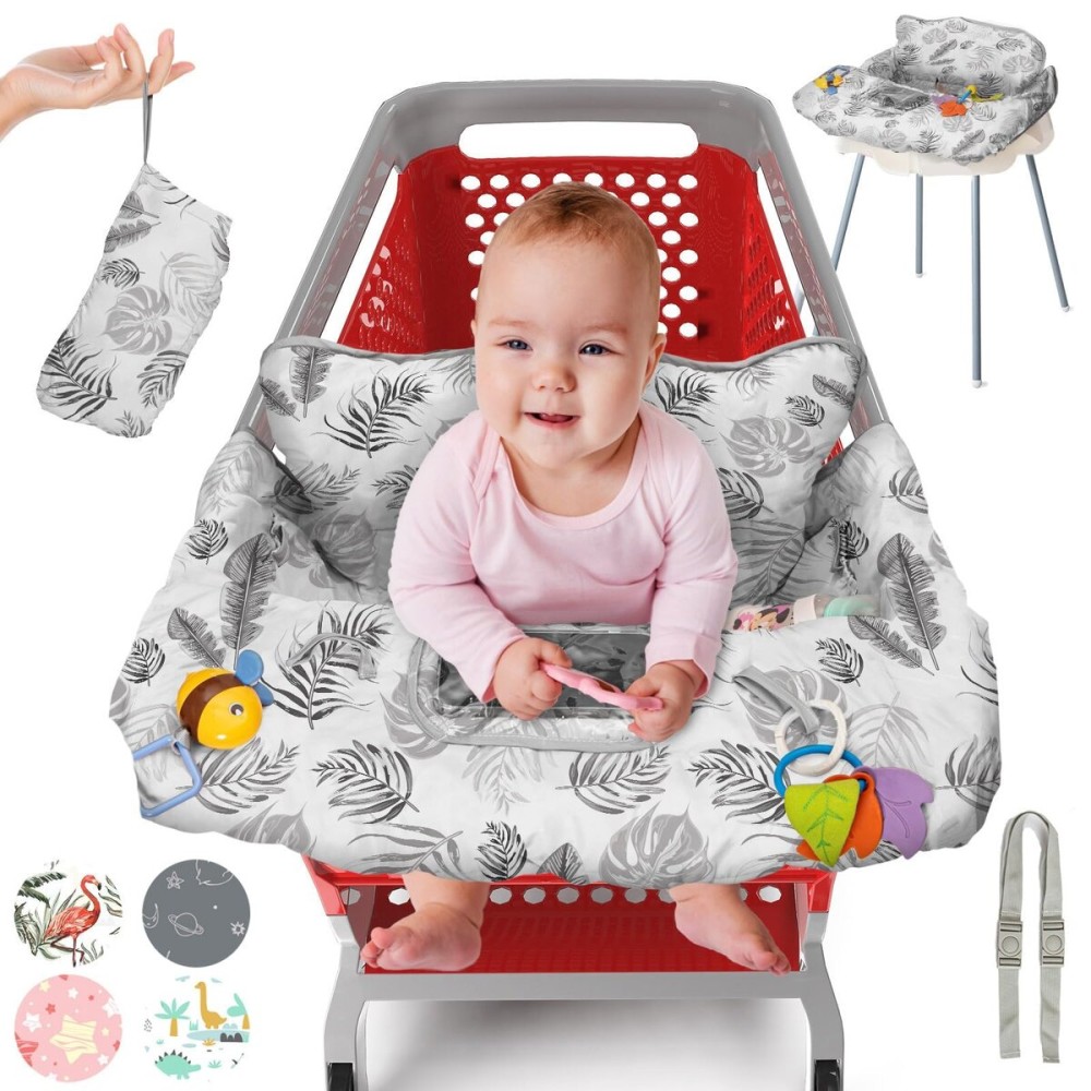 PILLANI Shopping Cart Cover for Baby, High Chair Cover for Restaurant Seat - Grocery Cart Cover for Baby Girl and Boy, Comfortable Cotton Buggy Covers for Babies - Padded Toddler Shopping Cart Cover