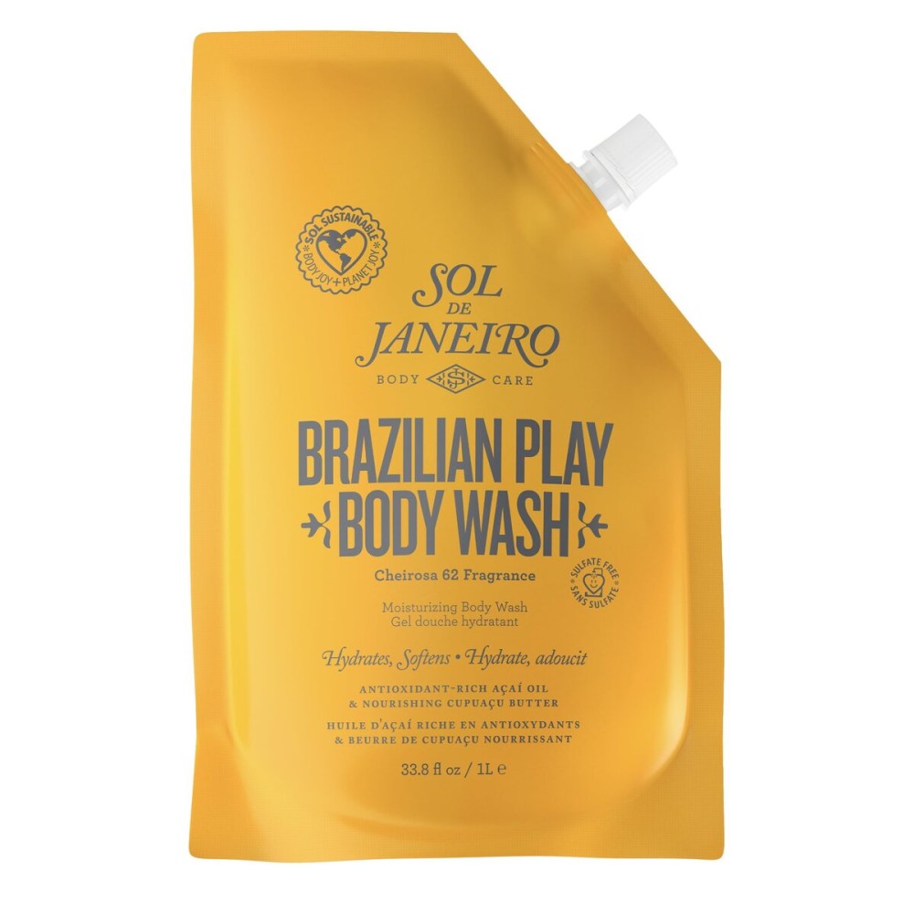 Sol de Janeiro 4 Play Moisturizing Shower Cream Gel Body Wash Refill Pouch 1 L/33.8 fl oz.