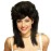 Swiking Black Mullet Wigs for Women Curly Shoulder Length Fluffy Hair 70s 80s Rocker Party Cosplay Synthetic Wigs (Black)