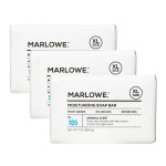 MARLOWE. No. 105 Bar Soap for Men 7 oz (3 Bars) Moisturizing Body Soap, Nourishing & Refreshing with Natural Extracts, Shea Butter, Olive Oil & Green Tea Extracts, Original Sage & Fir Scent