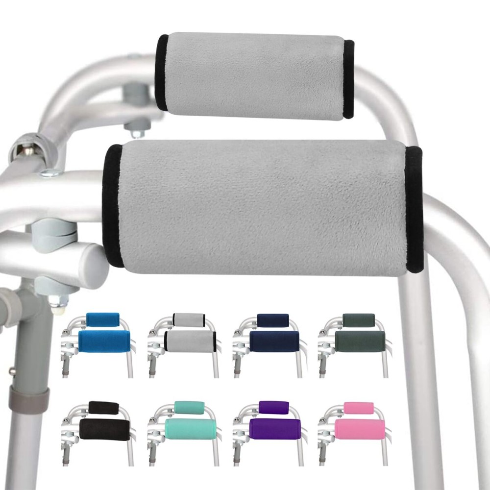 supregear Walker Grips (2 Pack), Soft Padded Hand Covers, Non-Slip Comfortable Cushion Padding for Folding Walker Handle, Moisture Wicking Mobility Accessory