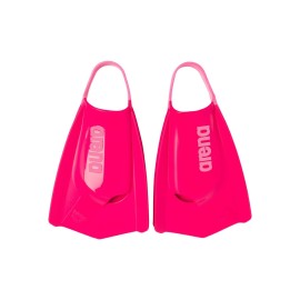 Arena Unisex Adult Powerfin Pro II Swim Training Fins Men and Women Silicone Short Blade Flippers Left/Right Customized, Pink, Size 11-12