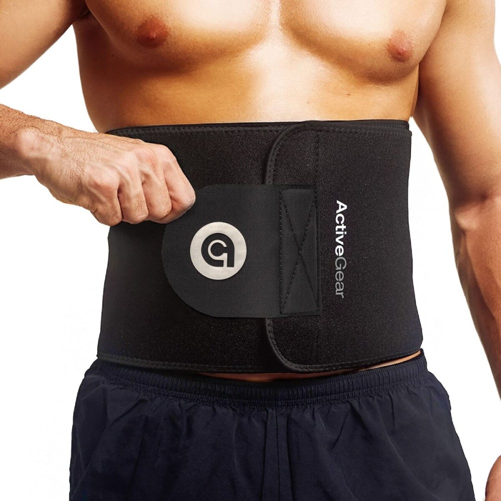 ActiveGear Waist Trimmer Belt for Stomach and Back Lumbar Support, Large: 9 x 46 - Silver
