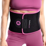 ActiveGear Waist Trainer for Women & Men - Sweat Band Waist Trimmer Belt for a Toned Look - Reinforced Trim and Extra Secure Fastening (Pink Hem, Medium: 8 x 42)