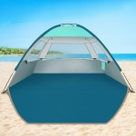 COMMOUDS Beach Tent Sun Shade for 3/4-5/6-7/8-10 Person, UPF 50+ Beach Sun Shelter Canopy Tent, Lightweight, Easy Set Up and Carry