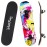 WhiteFang Skateboards for Beginners, Complete Skateboard 31 x 7.88, 7 Layer Canadian Maple Double Kick Concave Standard and Tricks Skateboards for Kids and Beginners (Pink Fantasy)