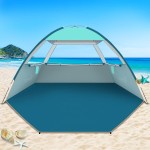 COMMOUDS Beach Tent Sun Shade for 3/4-5/6-7/8-10 Person, UPF 50+ Beach Sun Shelter Canopy Tent, Lightweight, Easy Set Up and Carry