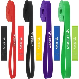 LEEKEY Resistance Bands Set for Pull-Up Assistance & Full-Body Training, Multi-Level Exercise Bands with Bag for Home Workouts, Physical Therapy, Strength Training 15-125LBS Color+Mini Bands