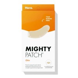 Hero Cosmetics Mighty Patch Chin Patch - XL Contoured Hydrocolloid Chin Patch for Blemishes and Pimples - Non-Irritating (10 Count)