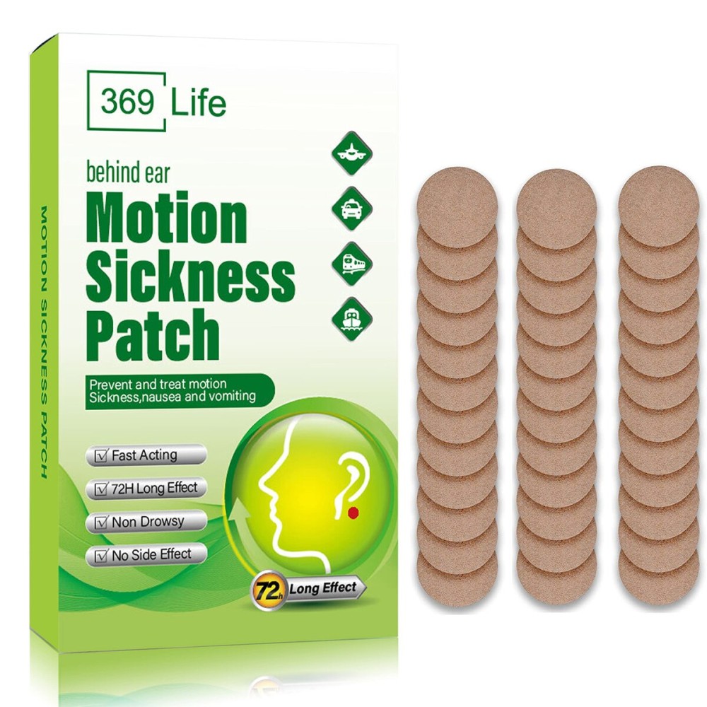 369 Life Motion Sickness Patches for Car and Boat Rides, Ships, Cruise and Airplane & Other Forms of Transport - Travel Essentials, for Adults and Kids (36 Count)