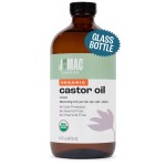 J MAC BOTANICALS, Organic Castor Oil Cold Pressed (Glass Bottle, 16 oz) pure unrefined, hexane free for face, skin, eyelashes, pack wraps, pads