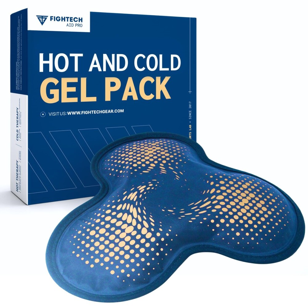 Reusable Hot and Cold Gel Ice Pack for Shoulder, Rotator Cuff, Knee, Back, Head, Eyes, Elbow, Hip - Leak Proof Post Surgery Heat & Cold Therapy Compress by FIGHTECH (Hinge Joint, Single)