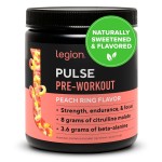 LEGION Pulse Pre Workout - All Natural Nitric Oxide Preworkout Drink to Boost Energy, Creatine Free, Naturally Sweetened, Beta Alanine, Citrulline, Alpha GPC (Peach)