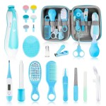 Baby Healthcare and Grooming Kit, 21pcs Baby Electric Nail Trimmer Set Newborn Nursery Health Care Set for Newborn Infant Toddlers Baby Boys Girls Kids Haircut Tools (21 Kits Blue)