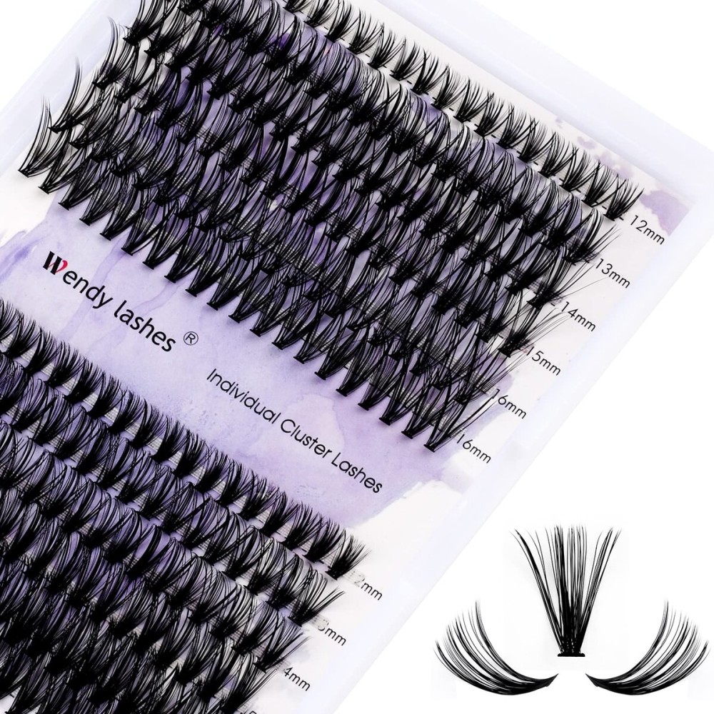 Cluster Eyelashes 30D/40D 240PCS 12-16mm Mixed Individual Lashes CC Curl 0.07mm Matte Black Cluster Eyelash Extensions Soft Lightweight Individual Lashes Cluster 3D Effect (30/40D-CC, 12-16mm Mixed)