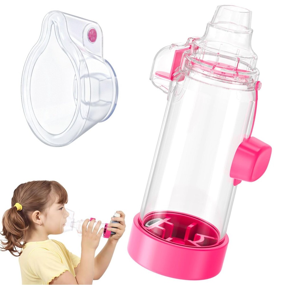 Ramixi Inhaler Spacer for Adult and Kids NESSI OTC SPACER (Pink/Kids)