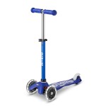 Micro Kickboard | Mini Deluxe LED | Three-Wheeled | Lean-to-Steer Swiss-Designed Micro Scooter | Motion-Activated Light-Up Wheels | Toddlers & Children Ages 2-5 (Blue/White)
