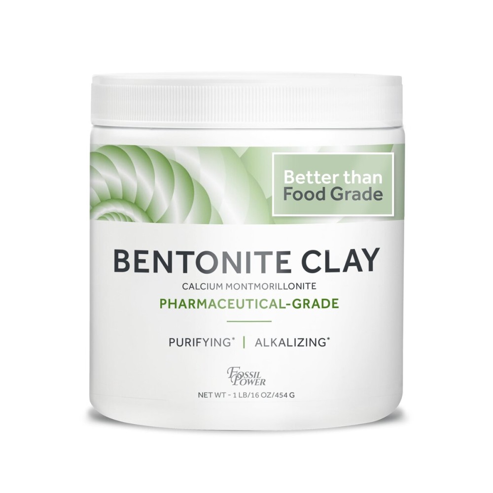 Calcium Bentonite Clay Food Grade Powder 1 Lb - Pharmaceutical | Natural Heavy Metal Detox & Pore Cleansing | Indian Healing | DIY Hair & Facial Mask | Toothpaste, Deo, Bath & Foot Soak