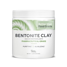 Calcium Bentonite Clay Food Grade Powder 1 Lb - Pharmaceutical | Natural Heavy Metal Detox & Pore Cleansing | Indian Healing | DIY Hair & Facial Mask | Toothpaste, Deo, Bath & Foot Soak