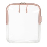 BORSALI TSA Approved Toiletry Bag - Clear Quart Size for 3-1-1 Carry On Travel - Makeup Organizer Cosmetic Pouch with Zipper - Travel Accessories - Rose