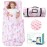 ACRABROS Toddler Nap Mat with Pillow and Blanket, Extra Large Rolled Napping Mats,Slumber Bags for Boys Girls,Kids Sleeping Bag for Daycare, Preschool Travel Camping,Mermaid